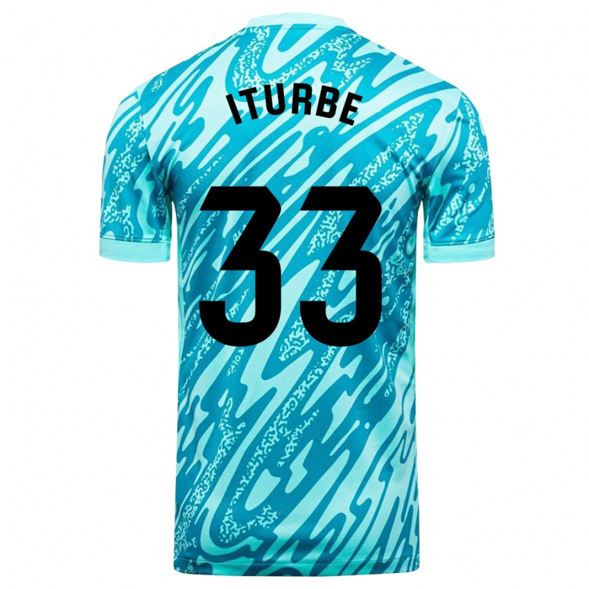 נשים אלחנדרו איטורבה #33 כחול שמיים לבן חולצת שוער 2025/26 חולצה קצרה