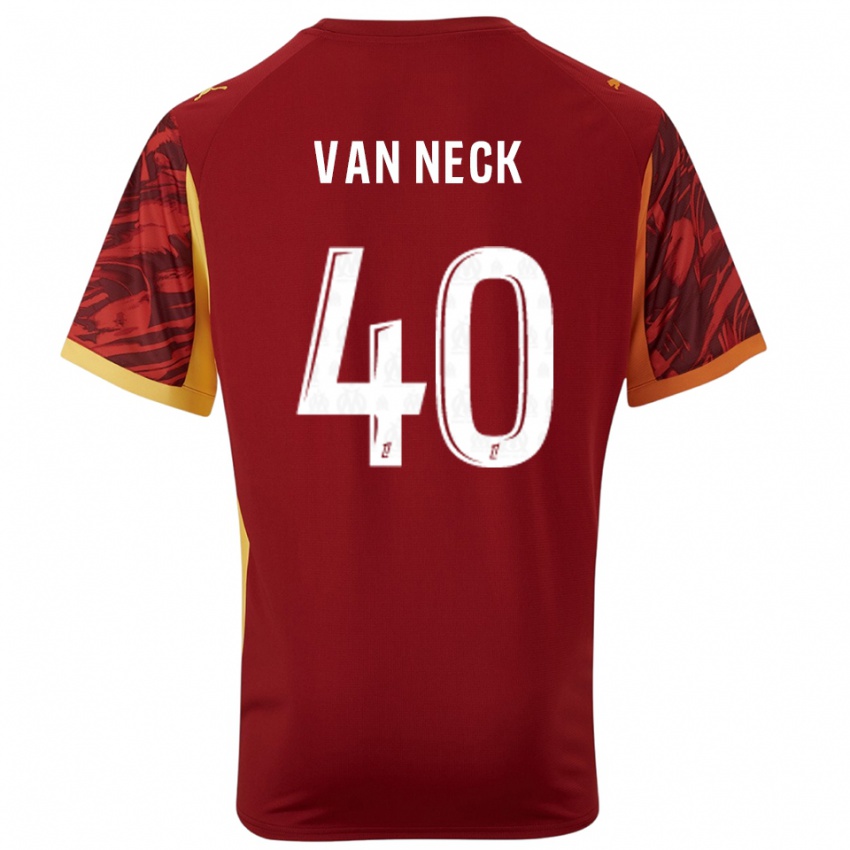 נשים Jelle Van Neck #40 בורדו חום חולצת שוער 2025/26 חולצה קצרה