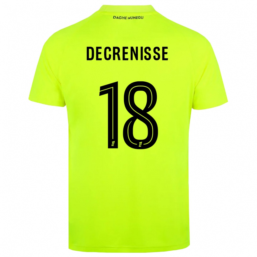 נשים Axel Decrenisse #18 ירוק פלורסנט שחור חולצת שוער 2025/26 חולצה קצרה