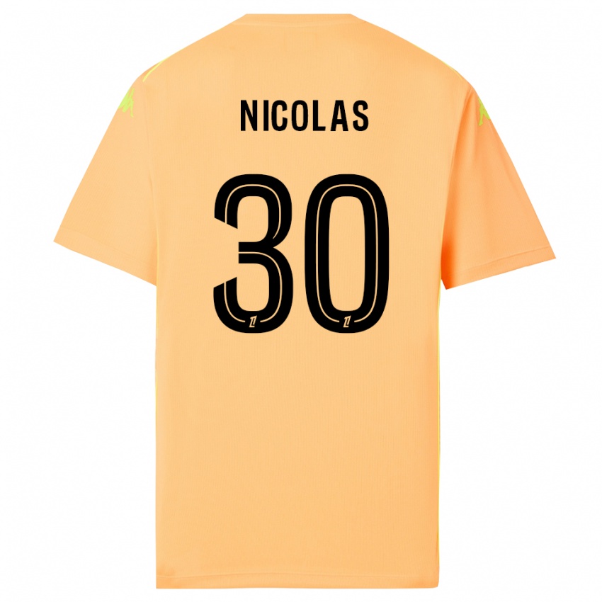 נשים Lina-Lou Nicolas #30 כתום בהיר שחור חולצת שוער 2025/26 חולצה קצרה