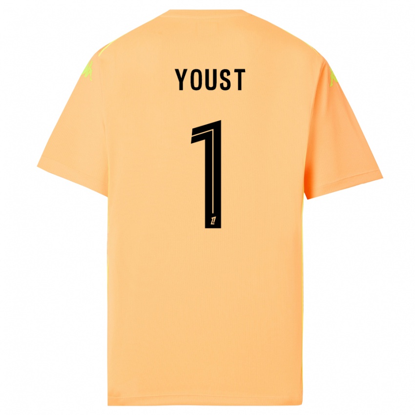 נשים Matys Youst #1 כתום בהיר שחור חולצת שוער 2025/26 חולצה קצרה