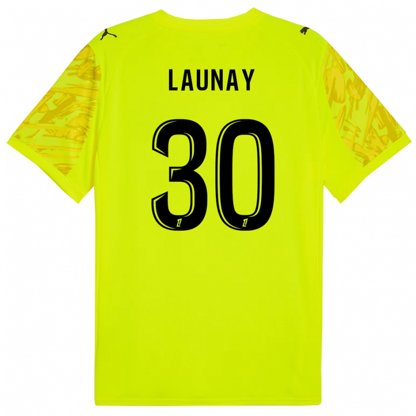 נשים Elisa Launay #30 ירוק פלורסנט צהוב חולצת שוער 2025/26 חולצה קצרה