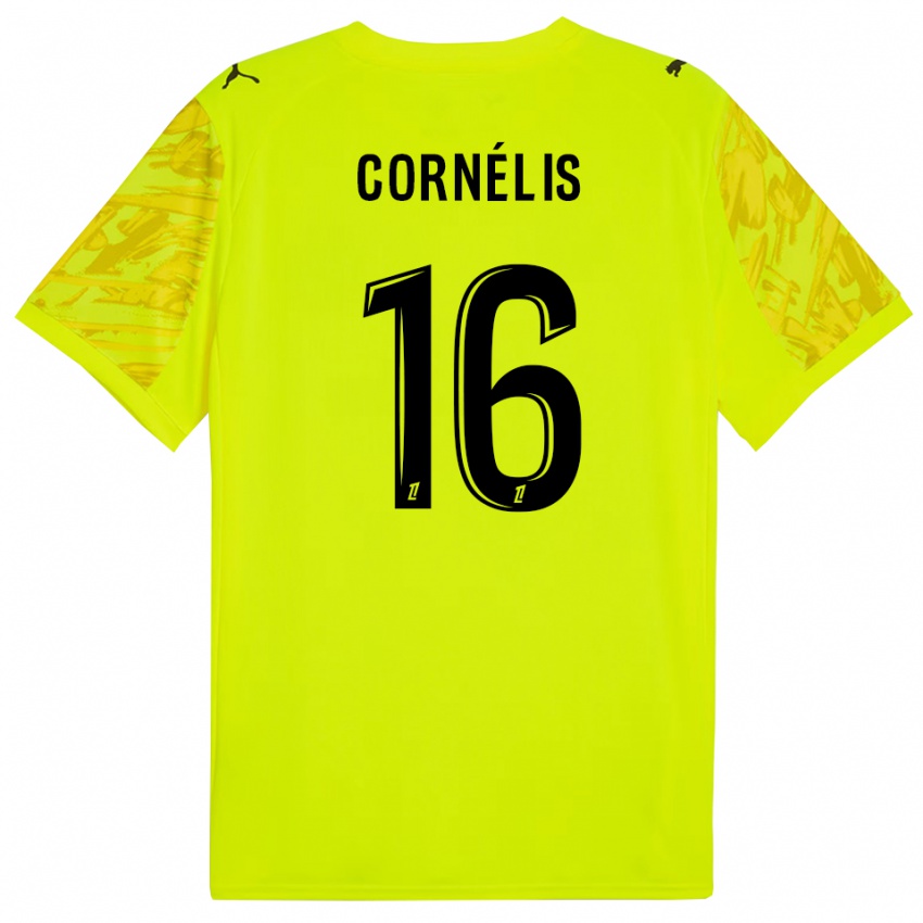 נשים Aristide Cornélis #16 ירוק פלורסנט צהוב חולצת שוער 2025/26 חולצה קצרה