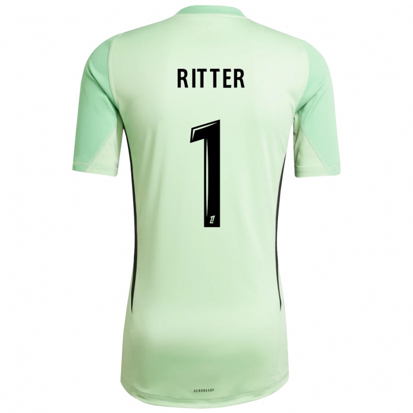 נשים Maxime Ritter #1 ירוק בהיר שחור חולצת שוער 2025/26 חולצה קצרה