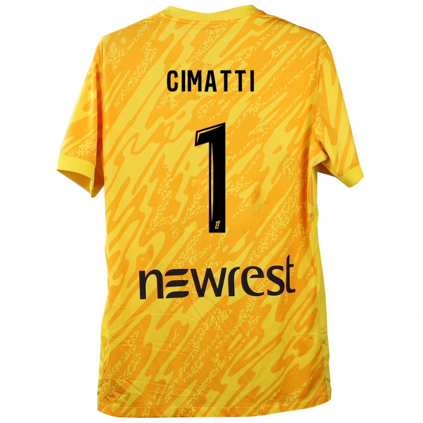 נשים Marie Cimatti #1 צהוב שחור חולצת שוער 2025/26 חולצה קצרה