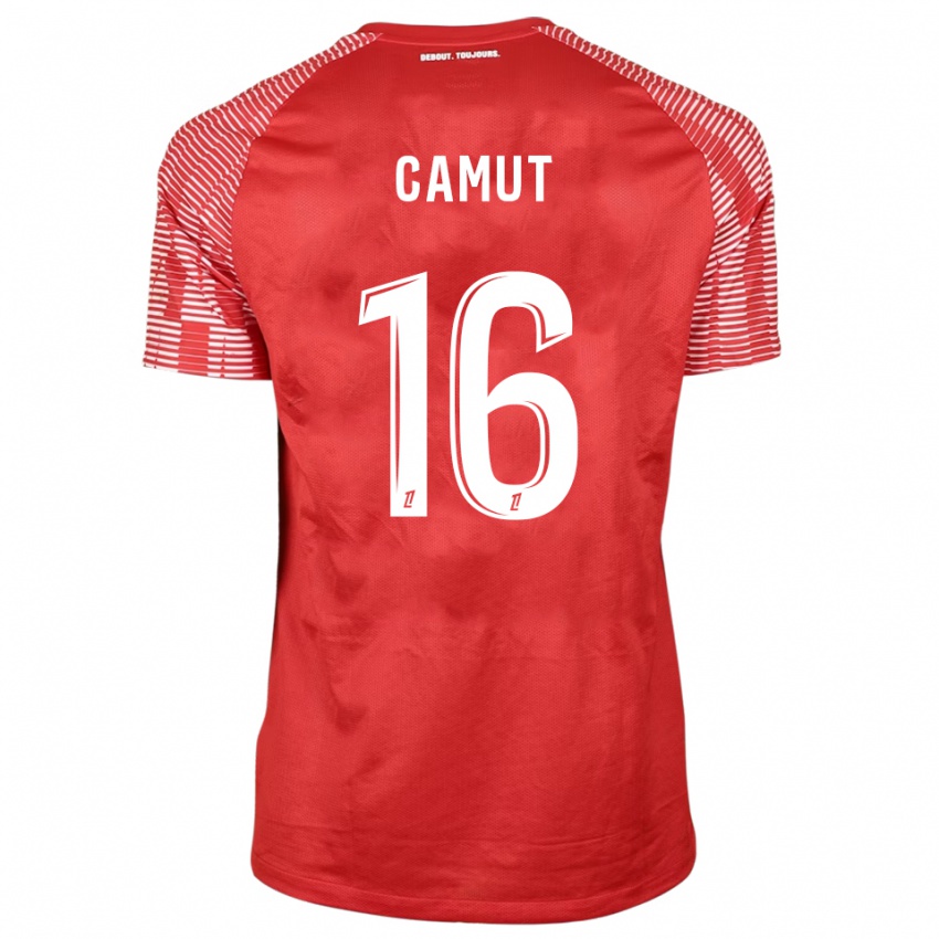 נשים Maël Camut #16 אדום לבן חולצת שוער 2025/26 חולצה קצרה