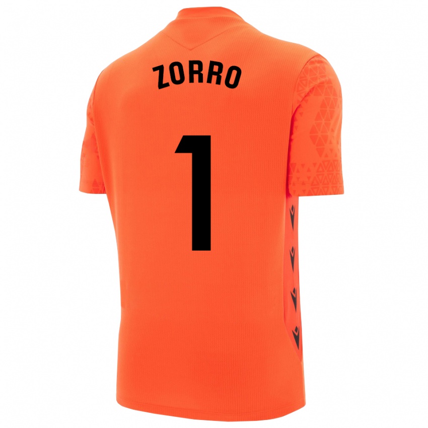 נשים Zorro #1 כתום שחור חולצת שוער 2025/26 חולצה קצרה