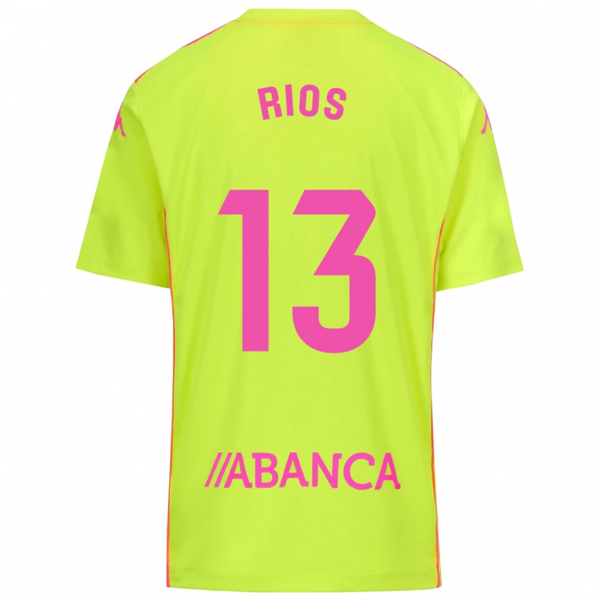 נשים Hugo Rios #13 ירוק צהוב חולצת שוער 2025/26 חולצה קצרה