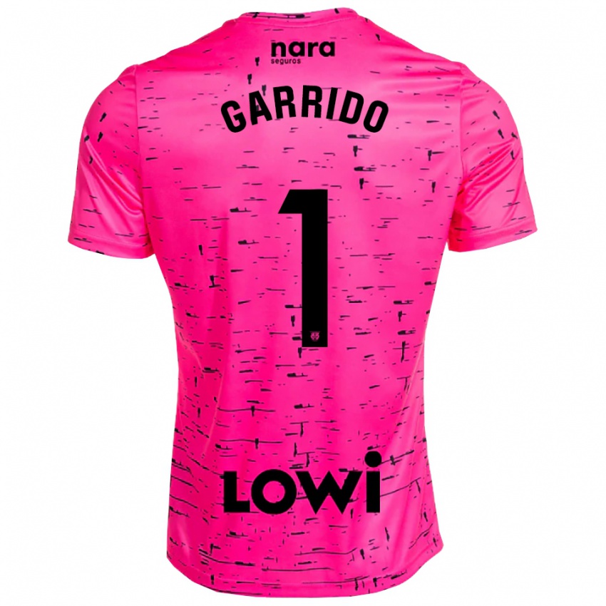 נשים Javi Garrido #1 ורוד עמוק שחור חולצת שוער 2025/26 חולצה קצרה