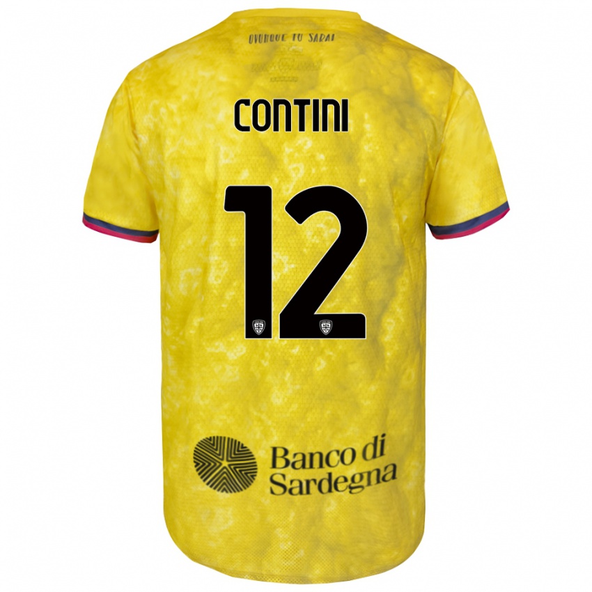 נשים Federico Contini #12 צהוב שחור חולצת שוער 2025/26 חולצה קצרה