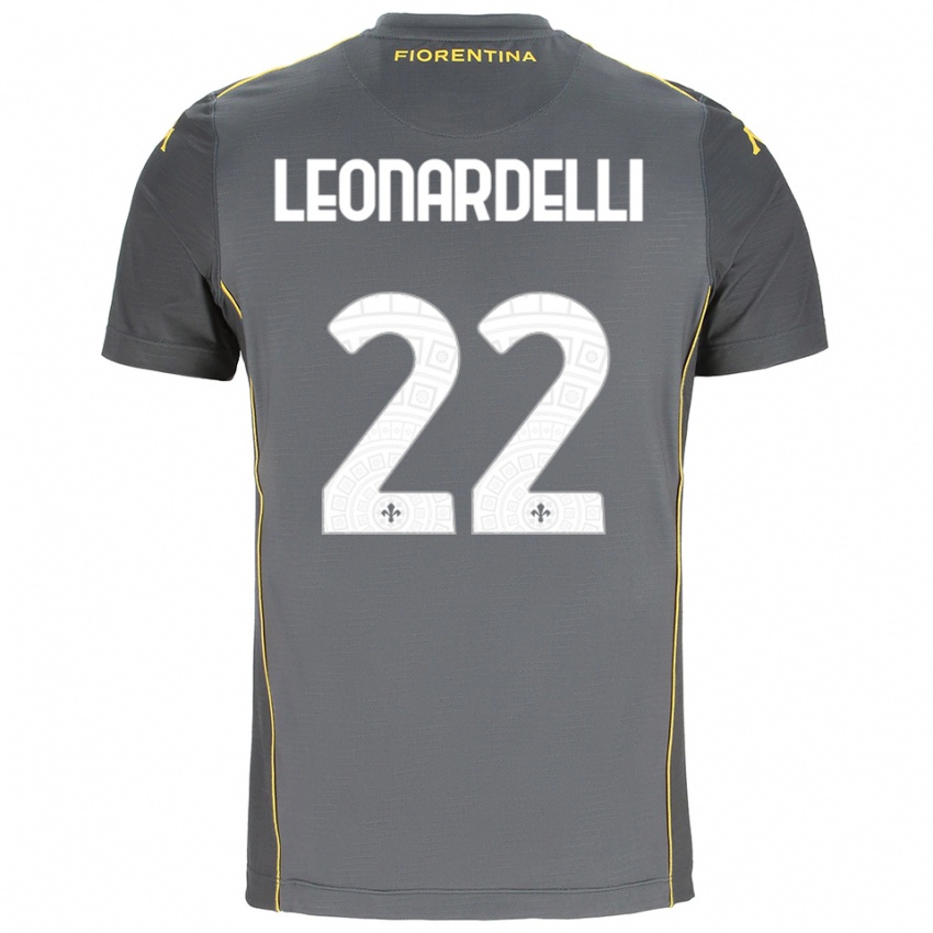 נשים פייטרו לאונרדלי #22 אפור כהה צהוב חולצת שוער 2025/26 חולצה קצרה