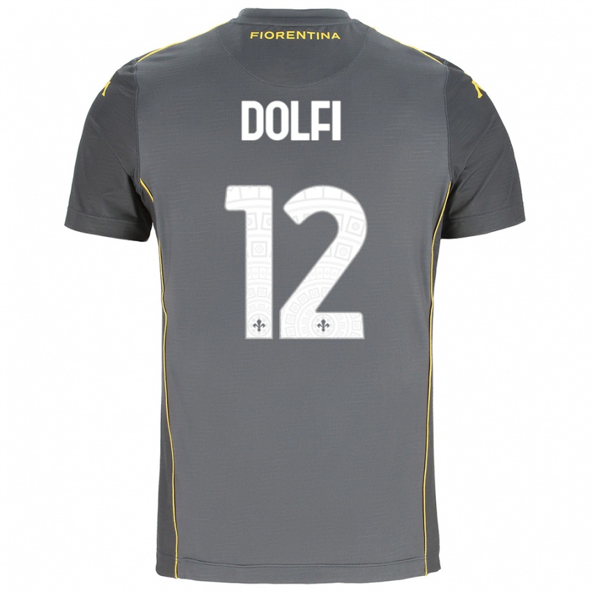 נשים ברנדו דולפי #12 אפור כהה צהוב חולצת שוער 2025/26 חולצה קצרה