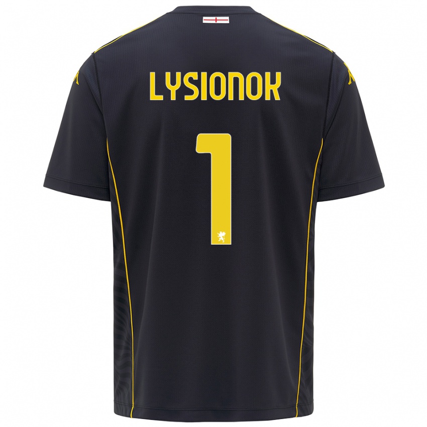 נשים Ernestas Lysionok #1 שחור צהוב חולצת שוער 2025/26 חולצה קצרה