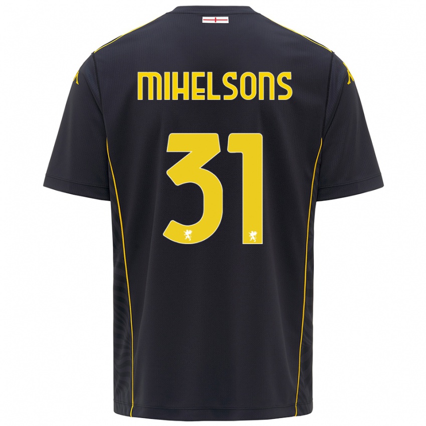 נשים Rendijs Mihelsons #31 שחור צהוב חולצת שוער 2025/26 חולצה קצרה