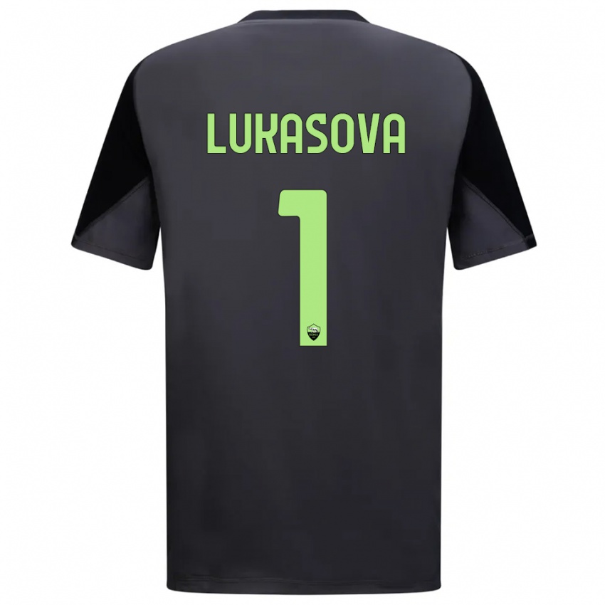 נשים Olivie Lukášová #1 שחור ירוק בהיר חולצת שוער 2025/26 חולצה קצרה