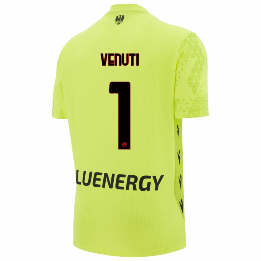 נשים Gioele Venuti #1 ירוק צהוב שחור חולצת שוער 2025/26 חולצה קצרה