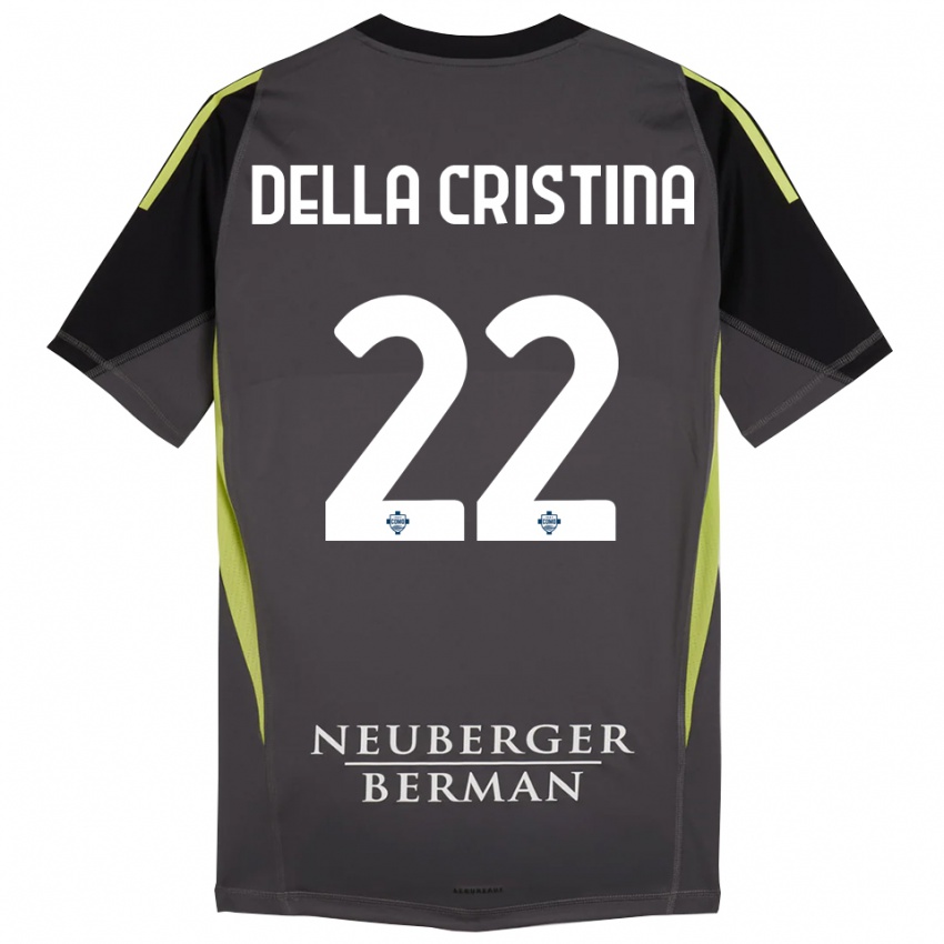 נשים Stefano Della Cristina #22 שחור ירוק בהיר חולצת שוער 2025/26 חולצה קצרה