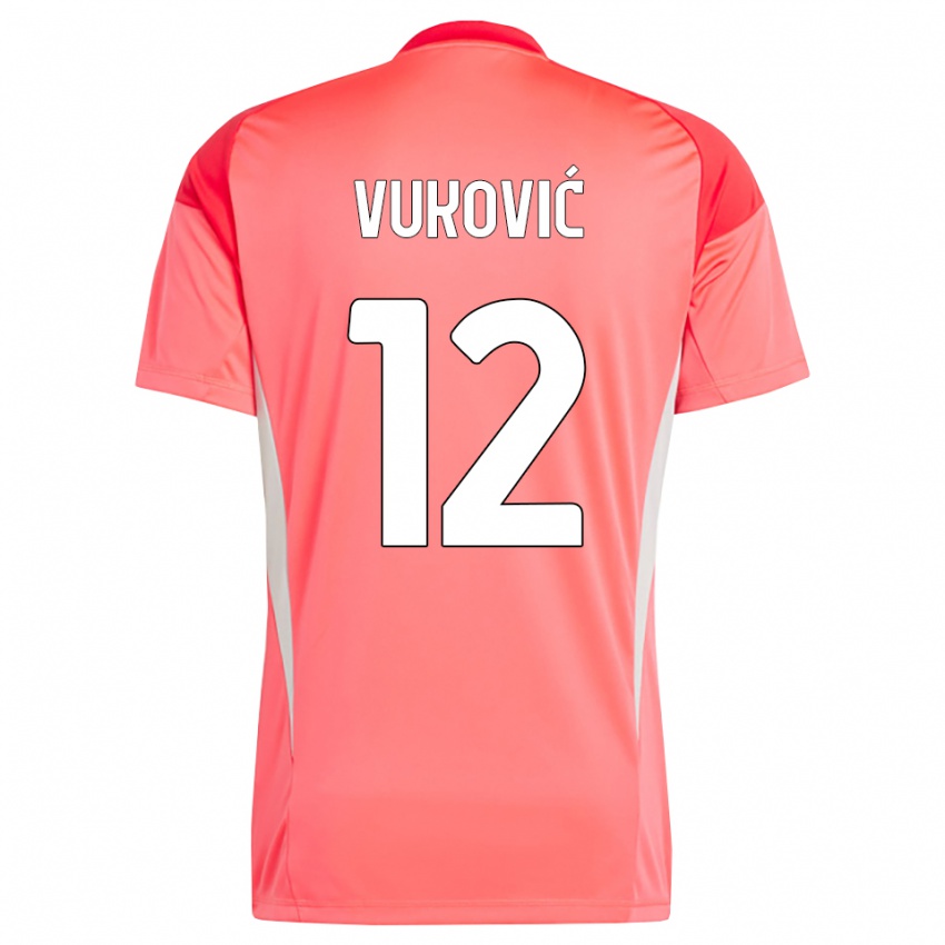 נשים אנטה ווקוביץ' #12 לבן אדום חולצת שוער 2025/26 חולצה קצרה