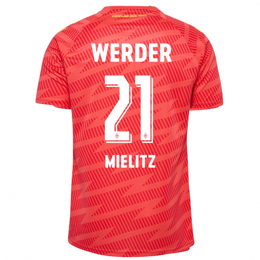 נשים סבסטיאן מיליץ #21 צהוב אדום חולצת שוער 2025/26 חולצה קצרה