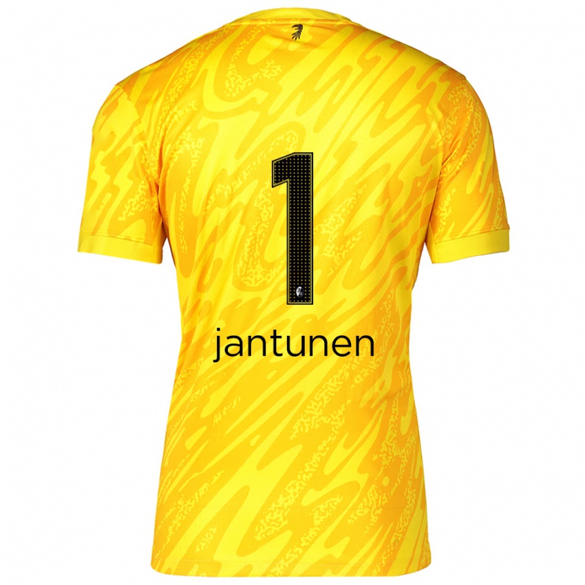 נשים Jaaso Jantunen #1 צהוב שחור חולצת שוער 2025/26 חולצה קצרה