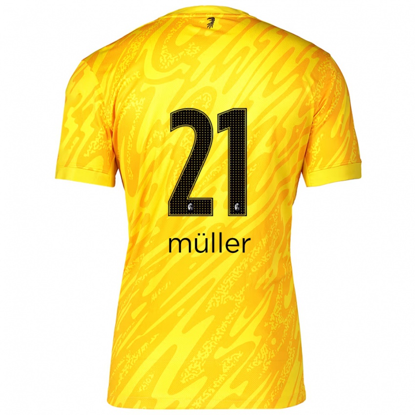 נשים פלוריאן מילר #21 צהוב שחור חולצת שוער 2025/26 חולצה קצרה