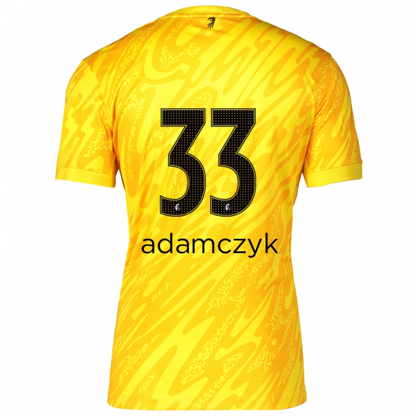 נשים רבקה לואיזה אדמשיק #33 צהוב שחור חולצת שוער 2025/26 חולצה קצרה