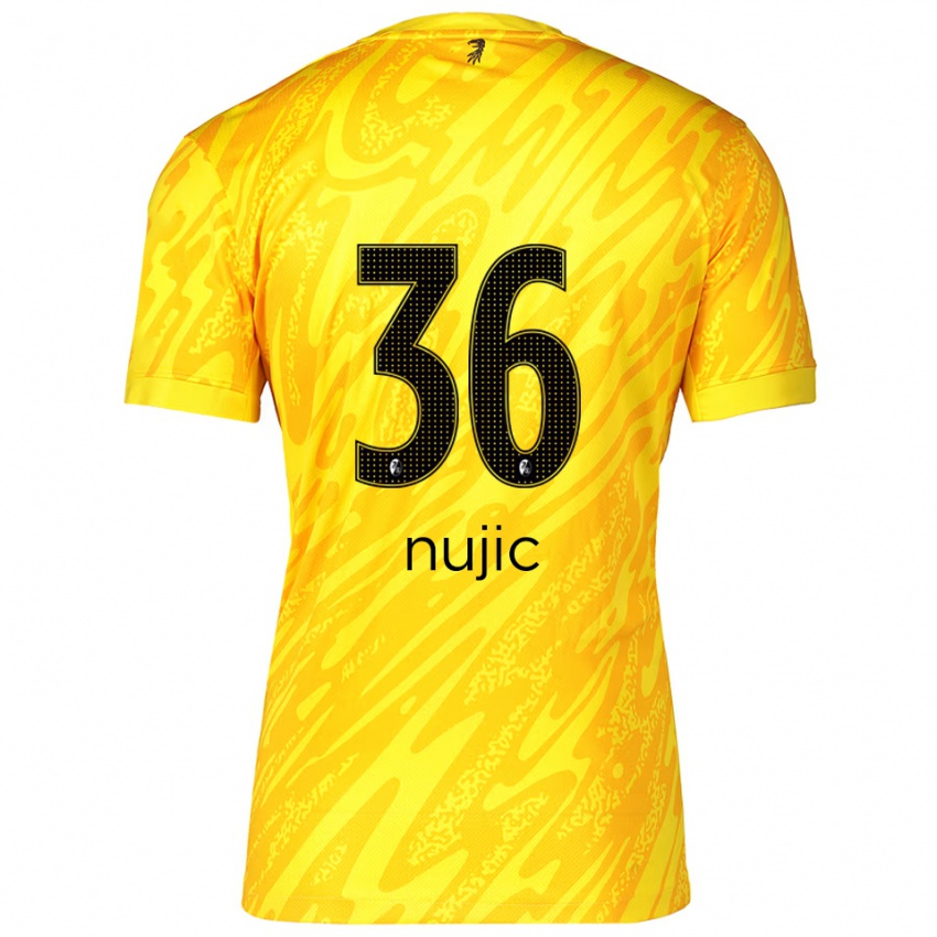 נשים לוקה אנטוניו נוייץ׳ #36 צהוב שחור חולצת שוער 2025/26 חולצה קצרה