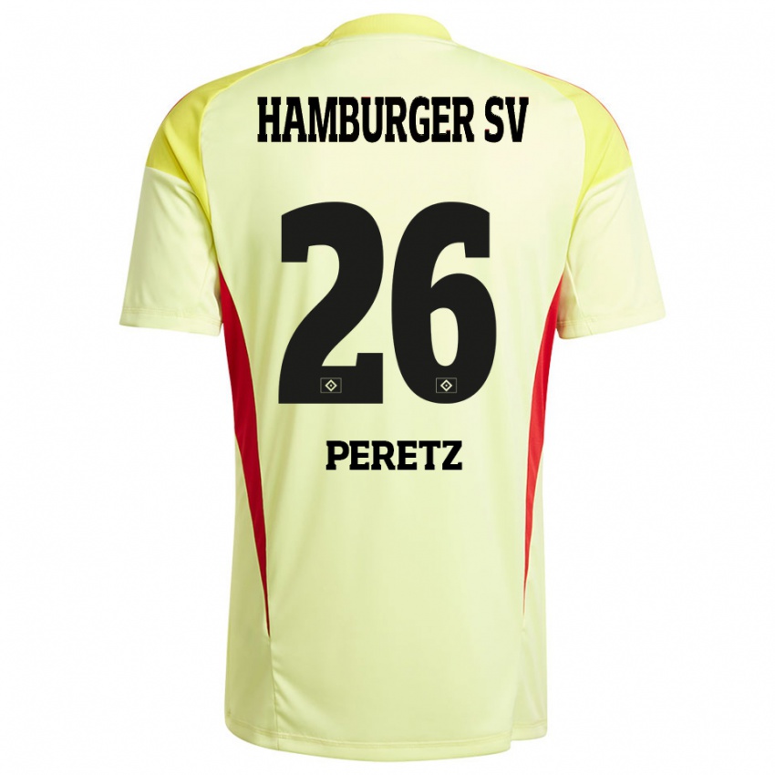 נשים דניאל פרץ #26 צהוב אדום שחור חולצת שוער 2025/26 חולצה קצרה