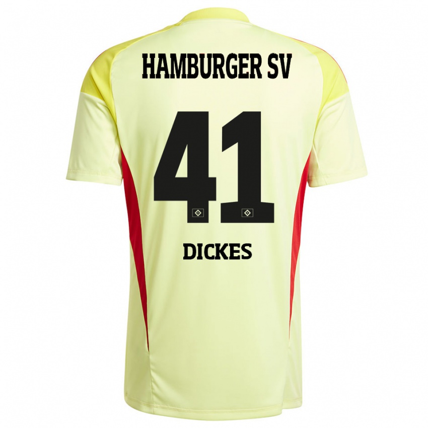 נשים פרננדו דיקס #41 צהוב אדום שחור חולצת שוער 2025/26 חולצה קצרה