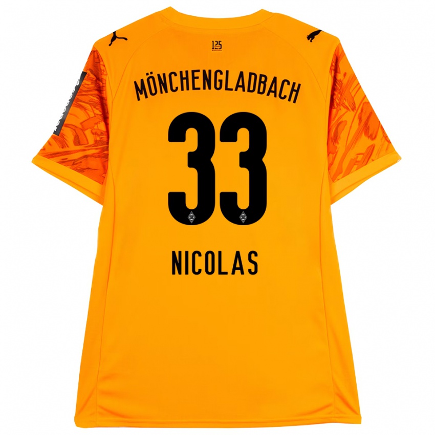 נשים מוריץ ניקולאס #33 שחור צהוב כתום חולצת שוער 2025/26 חולצה קצרה