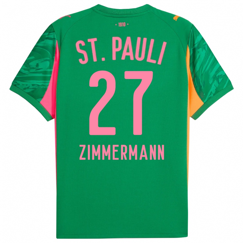 נשים Tara Zimmermann #27 ורוד כתום ירוק חולצת שוער 2025/26 חולצה קצרה