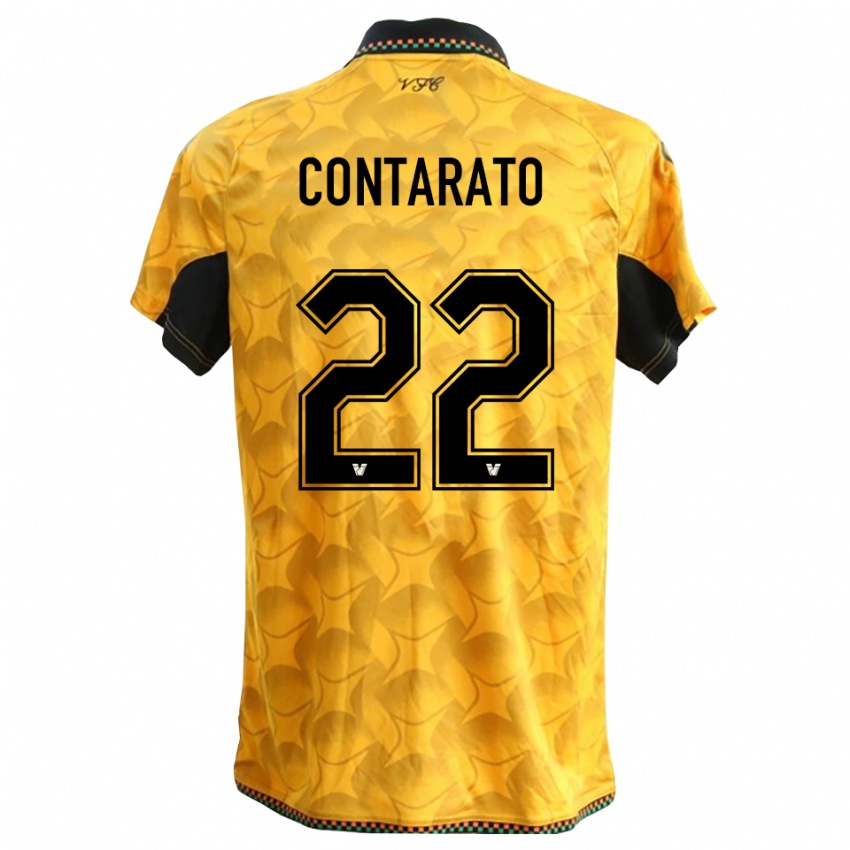 נשים Ettore Contarato #22 שחור צהוב חולצת שוער 2025/26 חולצה קצרה