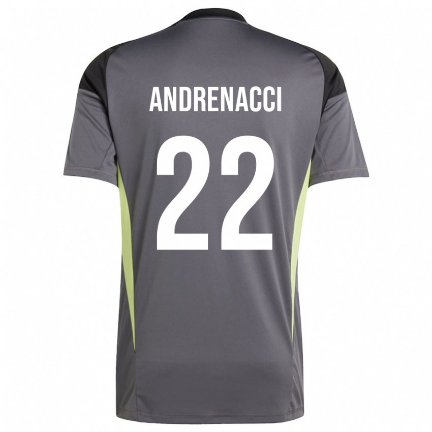 נשים לורנצו אנדרנצ'י #22 אפור עמום חולצת שוער 2025/26 חולצה קצרה