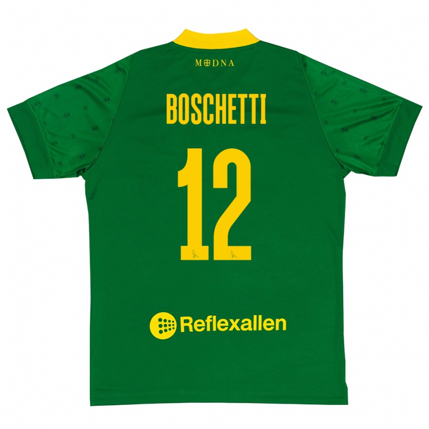 נשים Matteo Boschetti #12 ירוק צהוב חולצת שוער 2025/26 חולצה קצרה