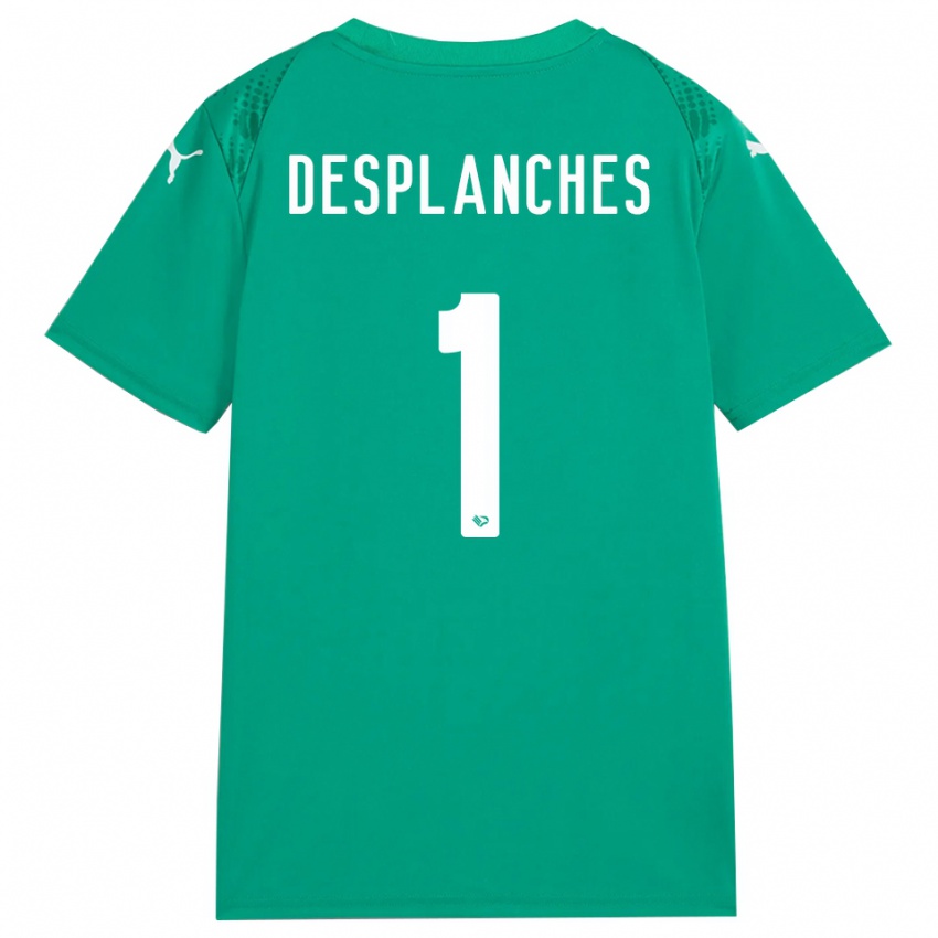 נשים סבסטיאנו דספלנצ'ס #1 לבן ירוק ים חולצת שוער 2025/26 חולצה קצרה