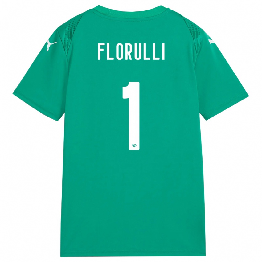 נשים Gerlando Florulli #1 לבן ירוק ים חולצת שוער 2025/26 חולצה קצרה