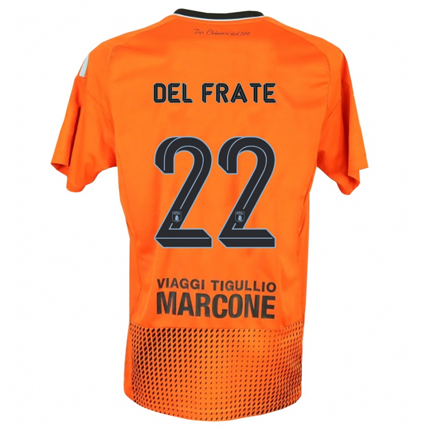 נשים Federico Del Frate #22 כחול כתום כהה חולצת שוער 2025/26 חולצה קצרה