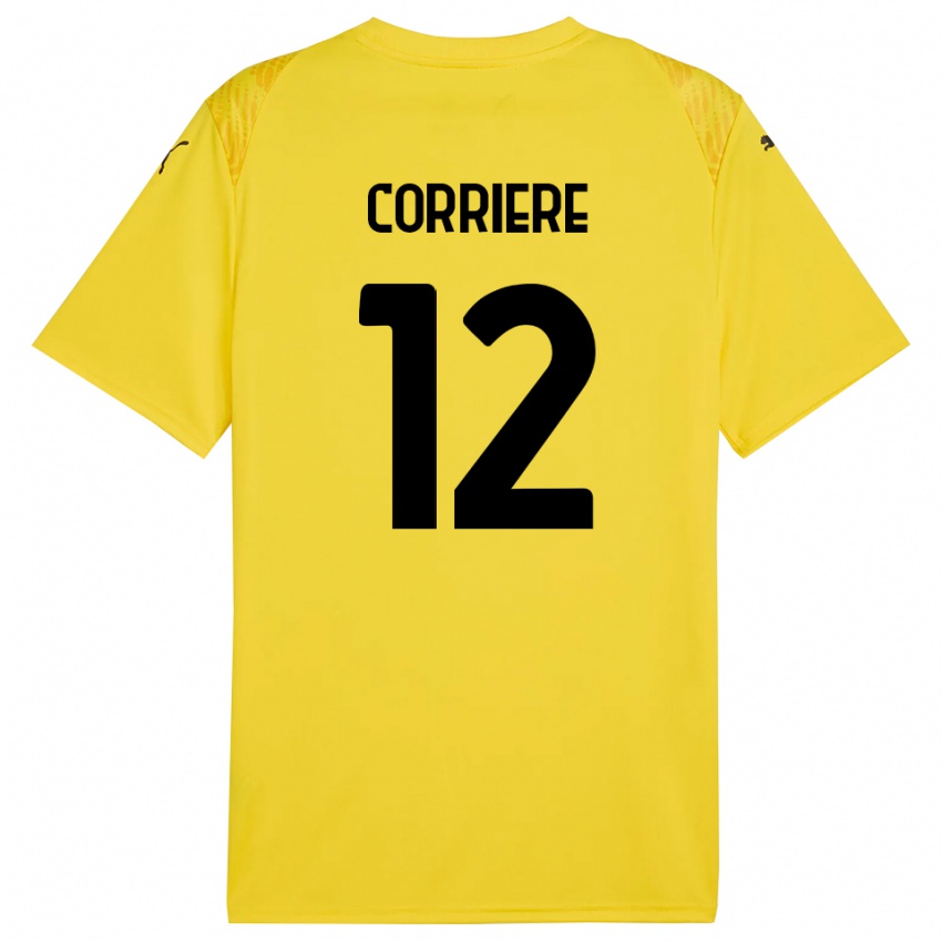 נשים פרנצ׳סקו קורייר #12 שחור צהוב חולצת שוער 2025/26 חולצה קצרה