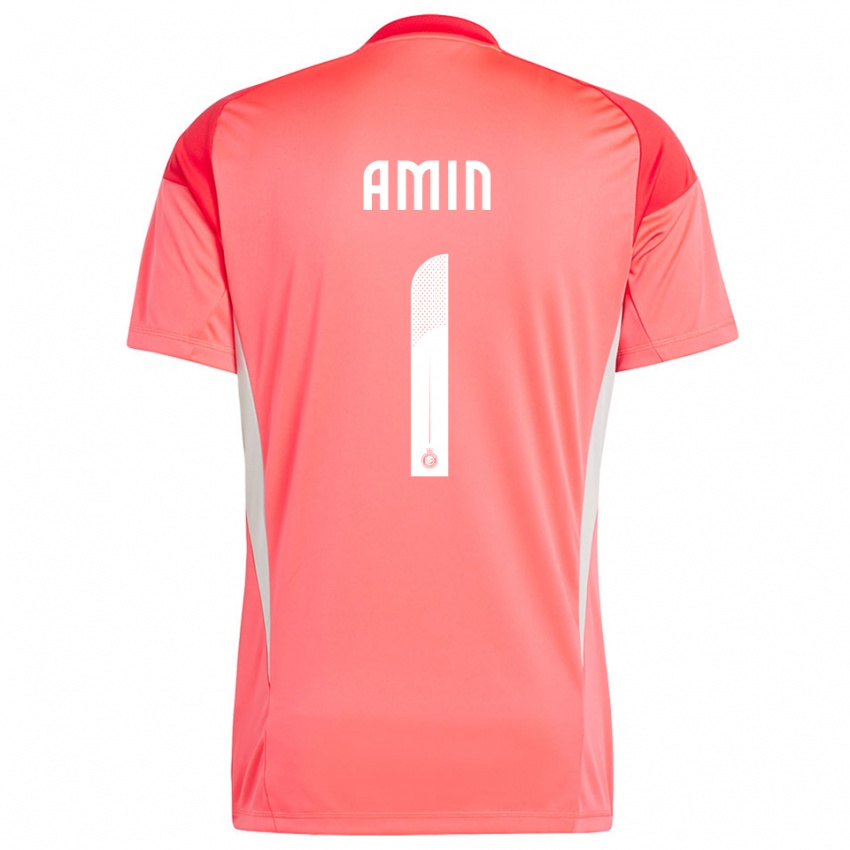 נשים אמין בוח'ארי #1 לבן צהוב כתום חולצת שוער 2025/26 חולצה קצרה