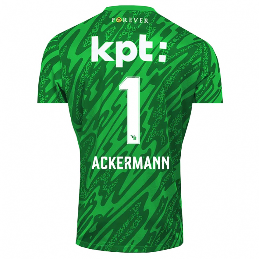 נשים ג׳ארה אקרמן #1 לבן ירוק חולצת שוער 2025/26 חולצה קצרה