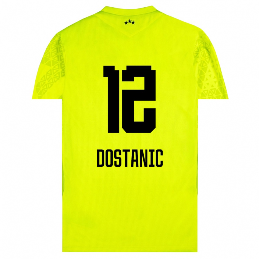 נשים Filip Dostanic #12 שחור אפור עמום חולצת שוער 2025/26 חולצה קצרה