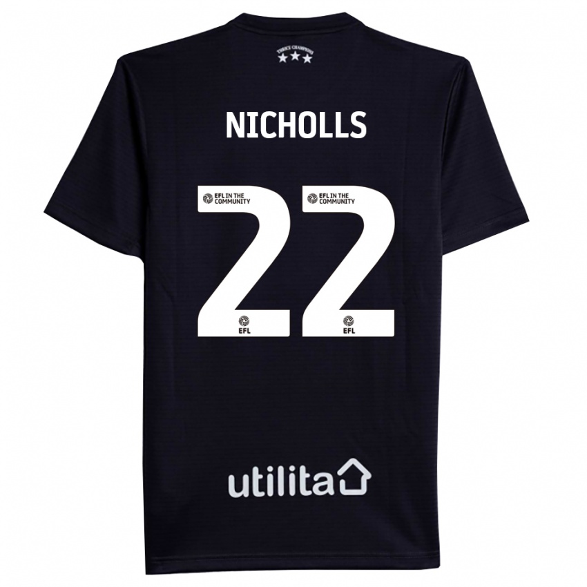 נשים לי ניקולס #22 שחור לבן חולצת שוער 2025/26 חולצה קצרה