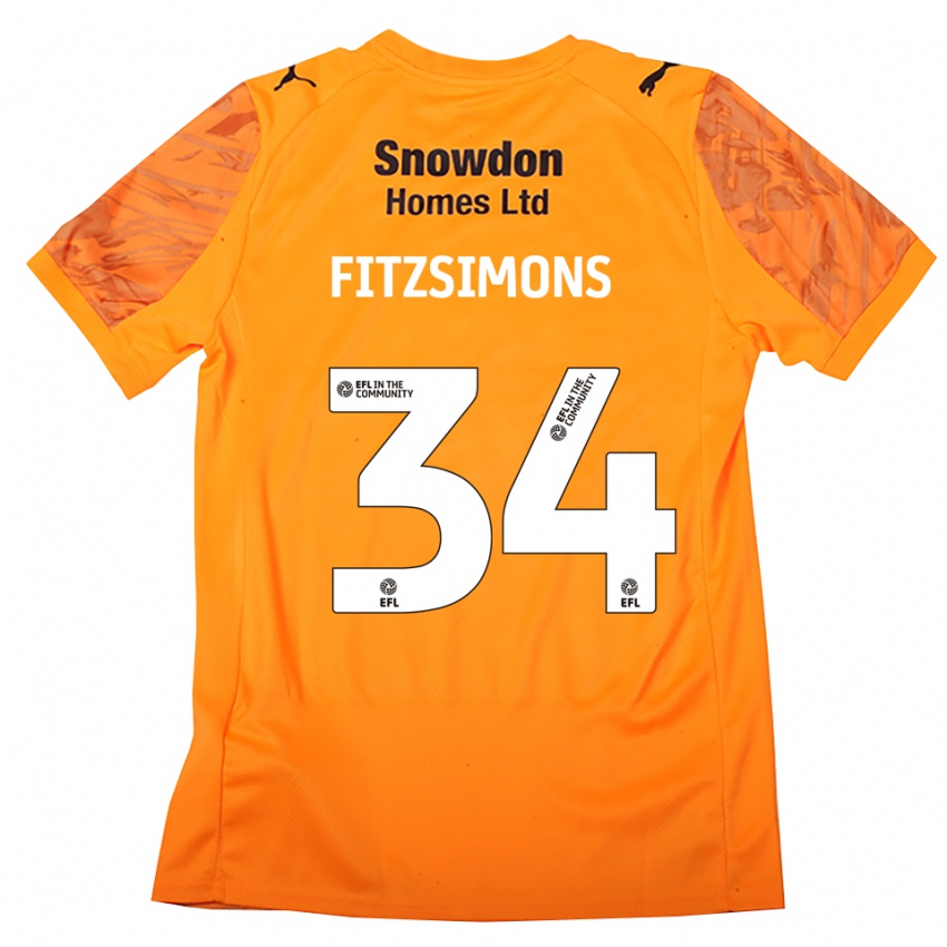 נשים רוס פיצימונס #34 שחור כתום חולצת שוער 2025/26 חולצה קצרה