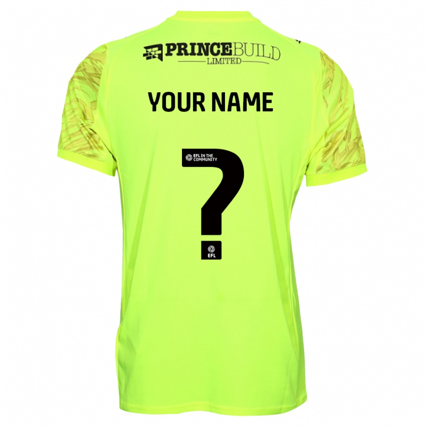 נשים פיטרבורו יונייטד שחור ירוק פלורסנט חולצת שוער 2025/26 חולצה קצרה