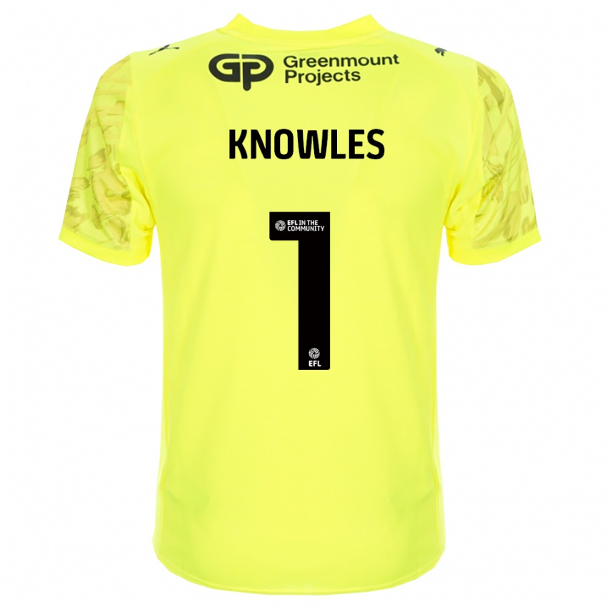 נשים Amelia Knowles #1 שחור ירוק פלורסנט חולצת שוער 2025/26 חולצה קצרה