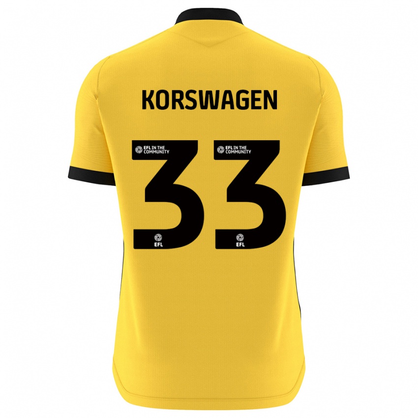 נשים Mattijis Korswagen #33 שחור צהוב חולצת שוער 2025/26 חולצה קצרה