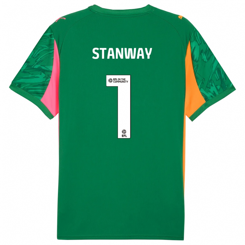 נשים Wyll Stanway #1 ירוק ורוד חולצת שוער 2025/26 חולצה קצרה