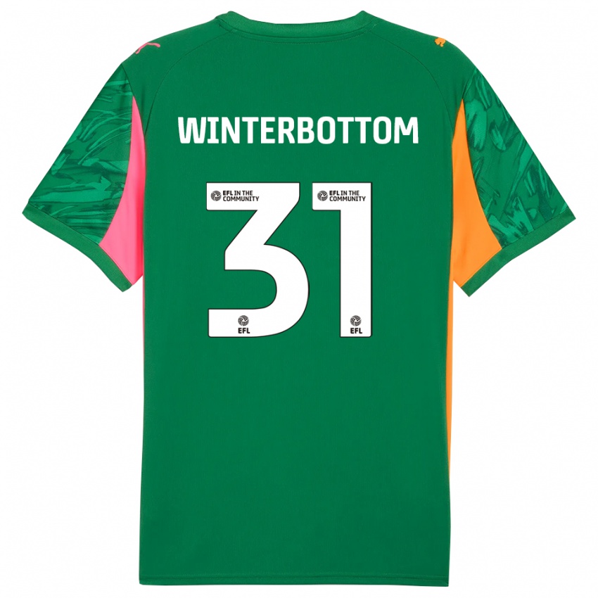 נשים בן ווינטרבוטום #31 ירוק ורוד חולצת שוער 2025/26 חולצה קצרה