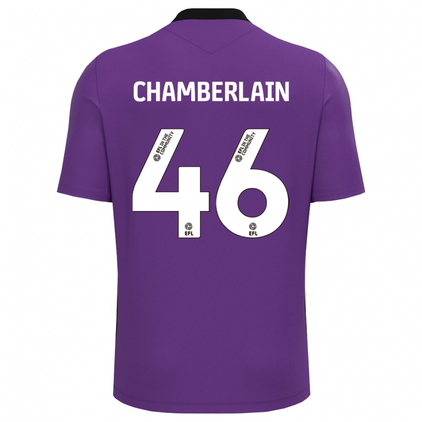 נשים הריסון צ׳מברליין #46 לבן סגול חולצת שוער 2025/26 חולצה קצרה