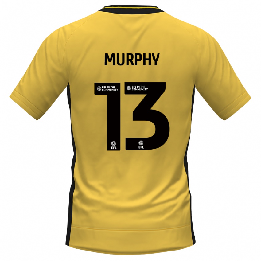 נשים Joe Murphy #13 שחור צהוב חולצת שוער 2025/26 חולצה קצרה